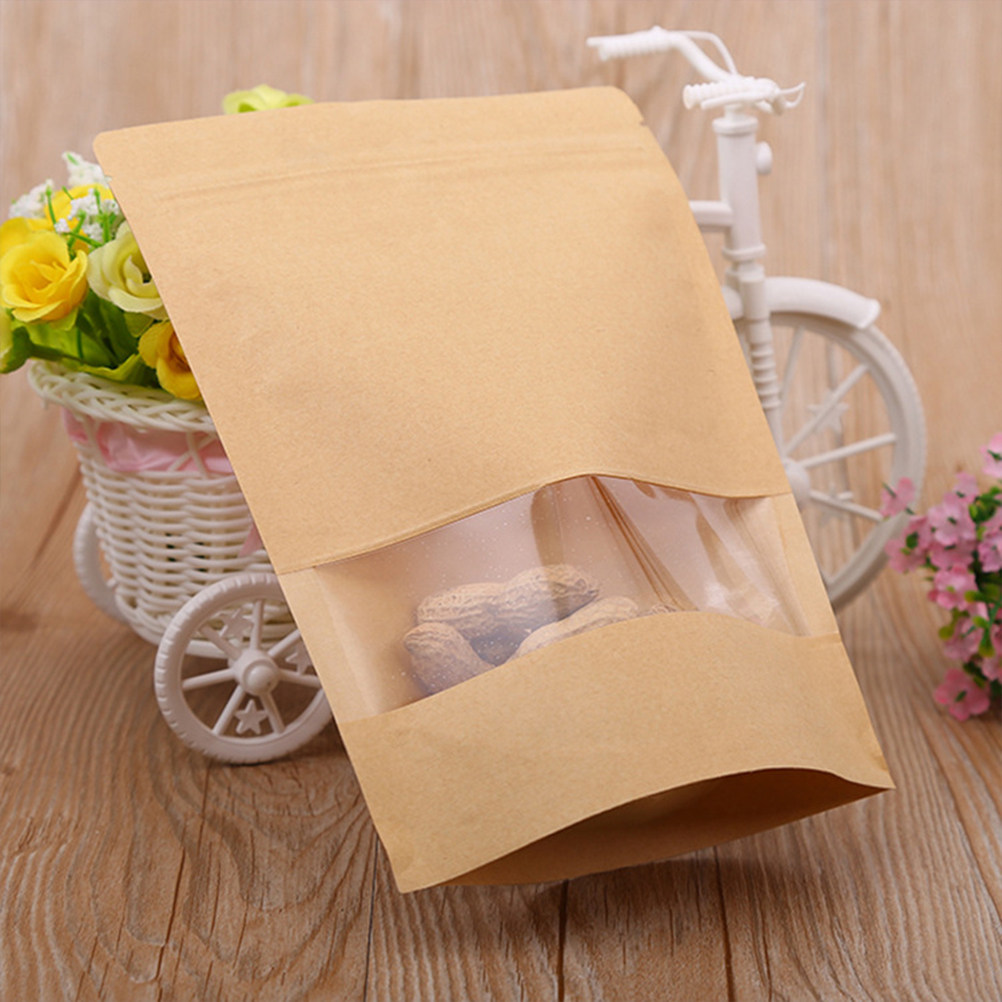 Snacks Food In Us - 50Pcs Kraft Paper Zipper Sealed Stand-Up
