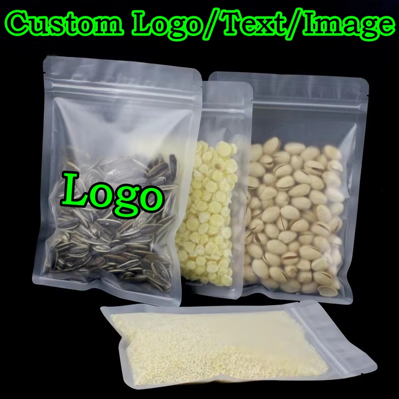 Logo Food Snack - 100 Chiếc Mờ Nhựa Khóa Zip