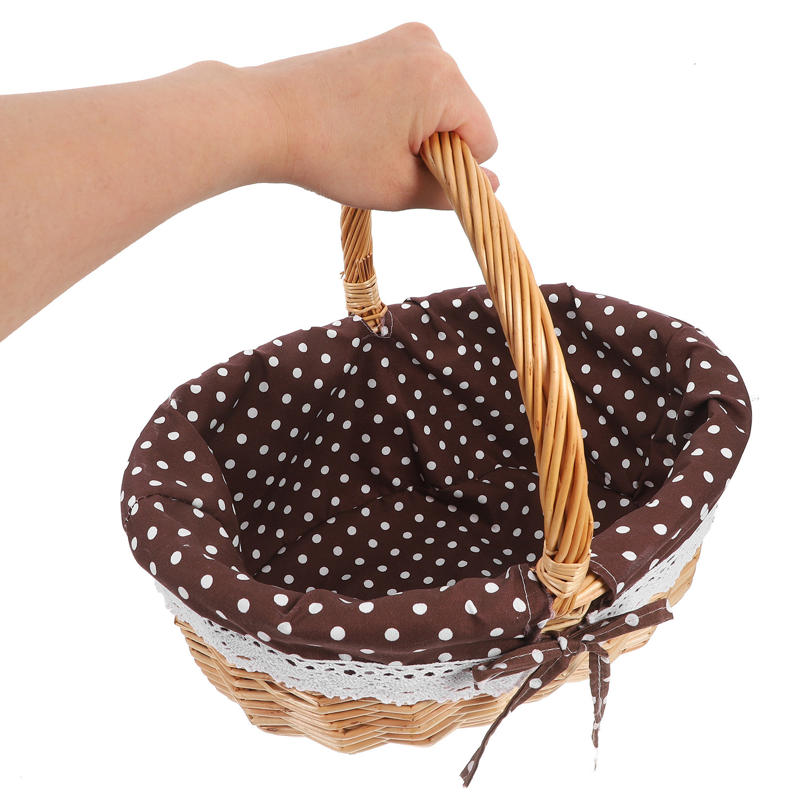 Snacks Food Gift Baskets - Handmade Wicker Storage Basket Linen Lined