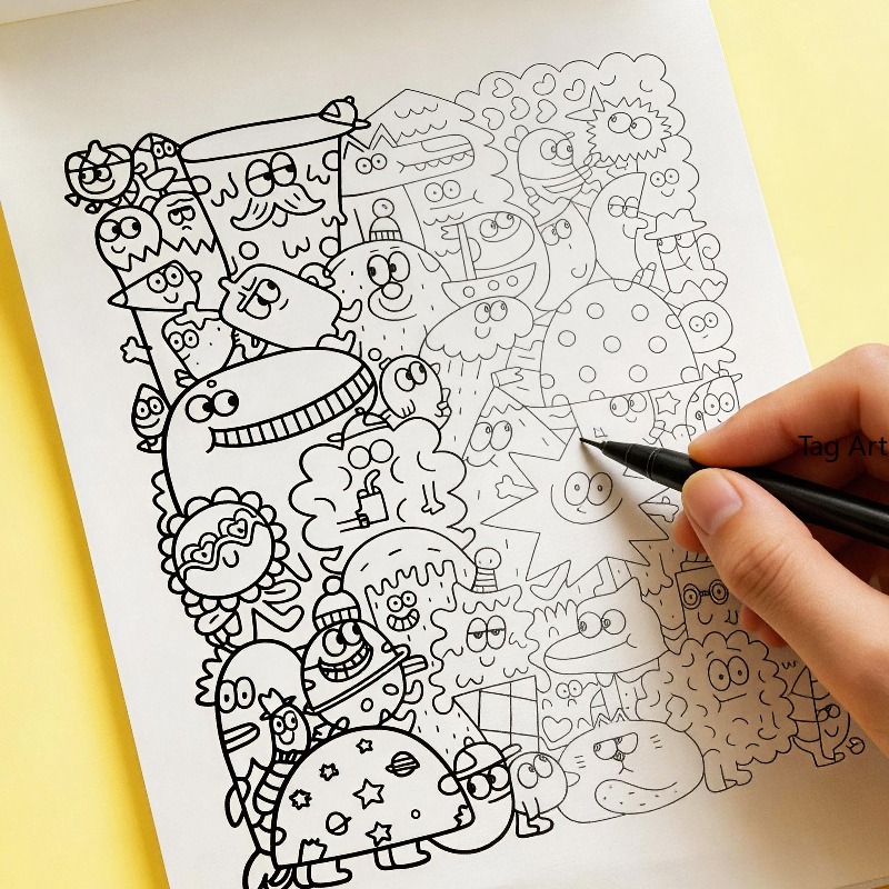 Anxious Relief Hand Picture Bo - đánh giá và giá Food And Snacks Coloring Book