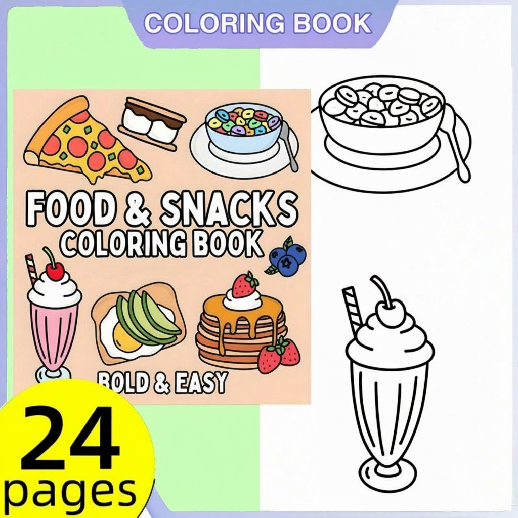 New Food & Snack Themed Colori - đánh giá và giá Food And Snacks Coloring Book