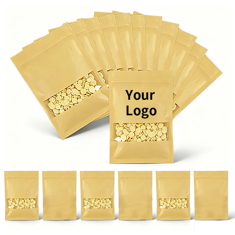 Flat Bottom Kraft Paper Ziploc - đánh giá và giá Logo Food Snack