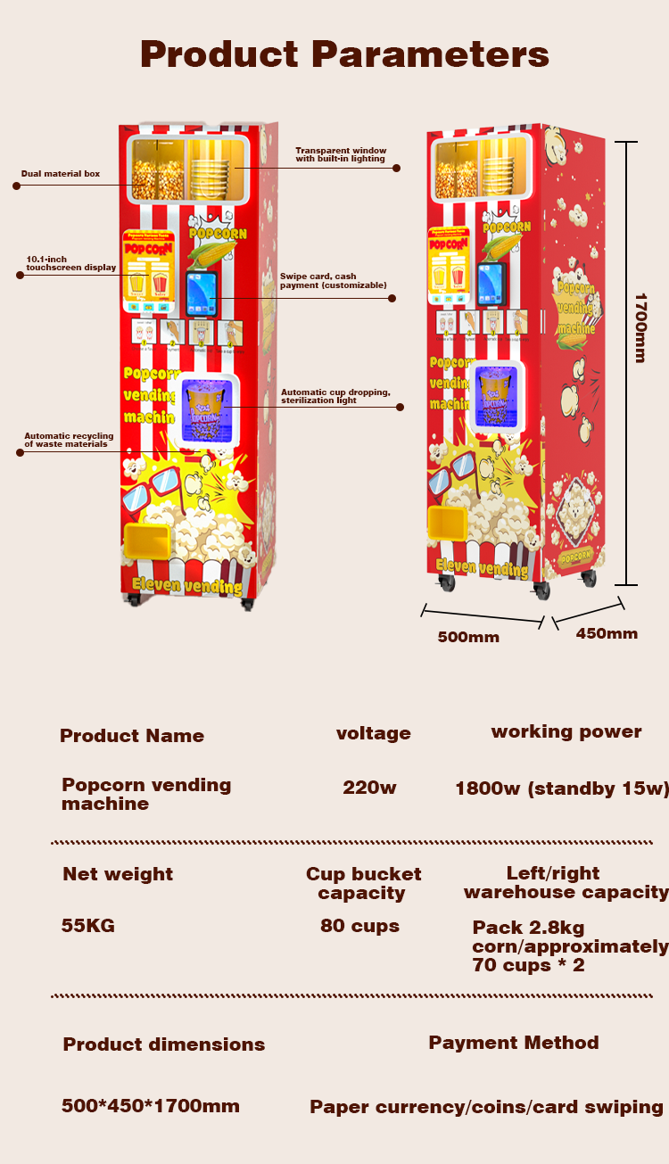 CE Commercial Snack Food Popco - đánh giá và giá Food Snacks Vending Machine