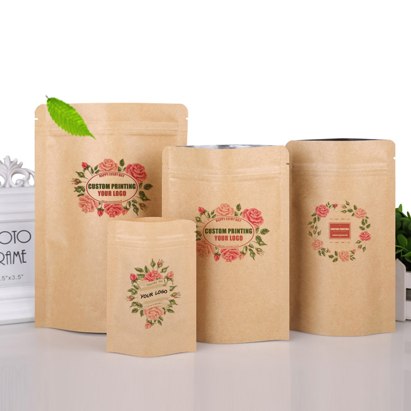 Custom LOGO Brown Kraft Paper  - đánh giá và giá Logo Food Snack