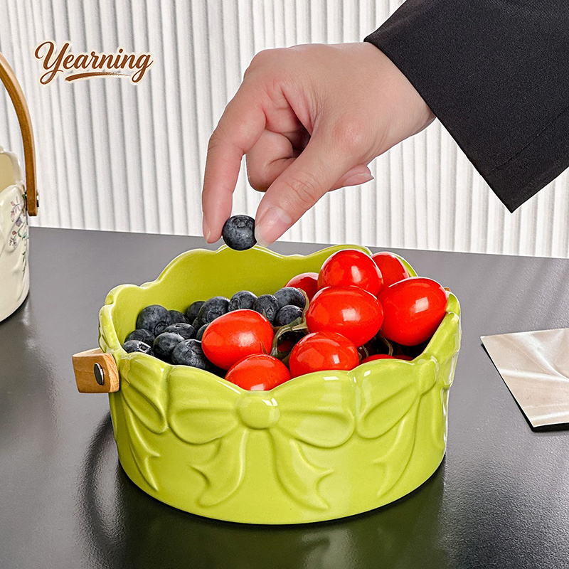 High End Bow Handle Ceramic Fr - đánh giá và giá Snacks Food Gift Baskets