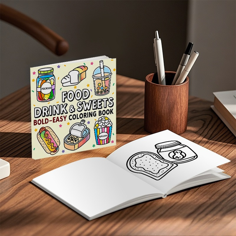 Food Drink & Sweets Bold Easy  - đánh giá và giá Food And Snacks Coloring Book