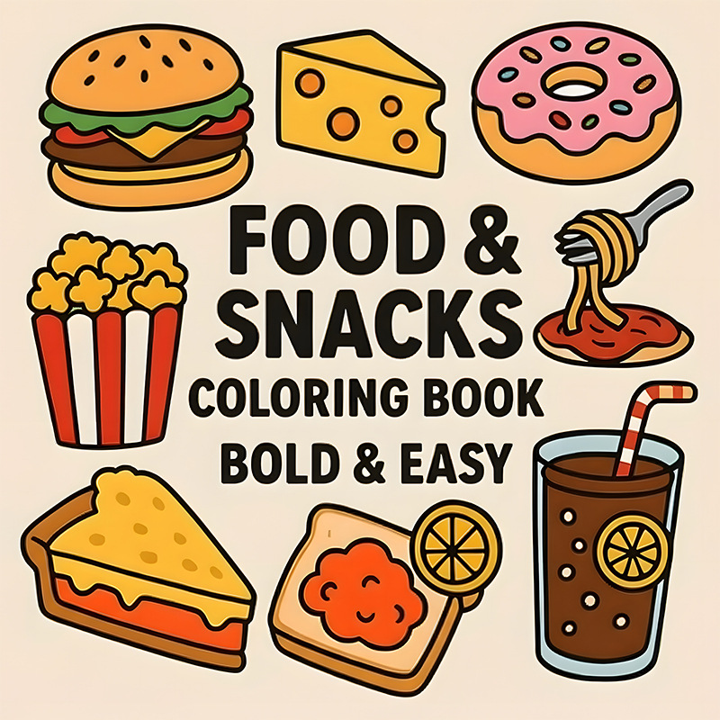 Thick Food & Snack Themed Colo - đánh giá và giá Food And Snacks Coloring Book