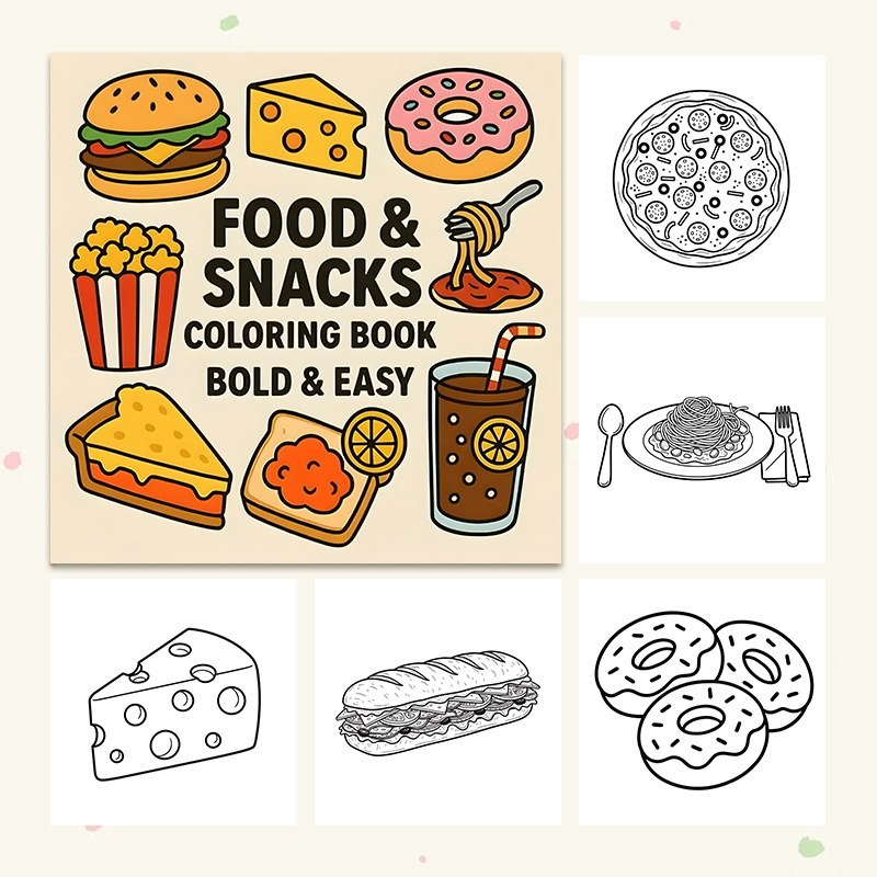 Thick Food & Snack Themed Colo - đánh giá và giá Food And Snacks Coloring Book