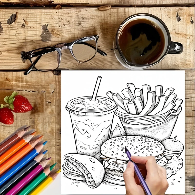 Fast Food Coloring Book for Ad - đánh giá và giá Food And Snacks Coloring Book