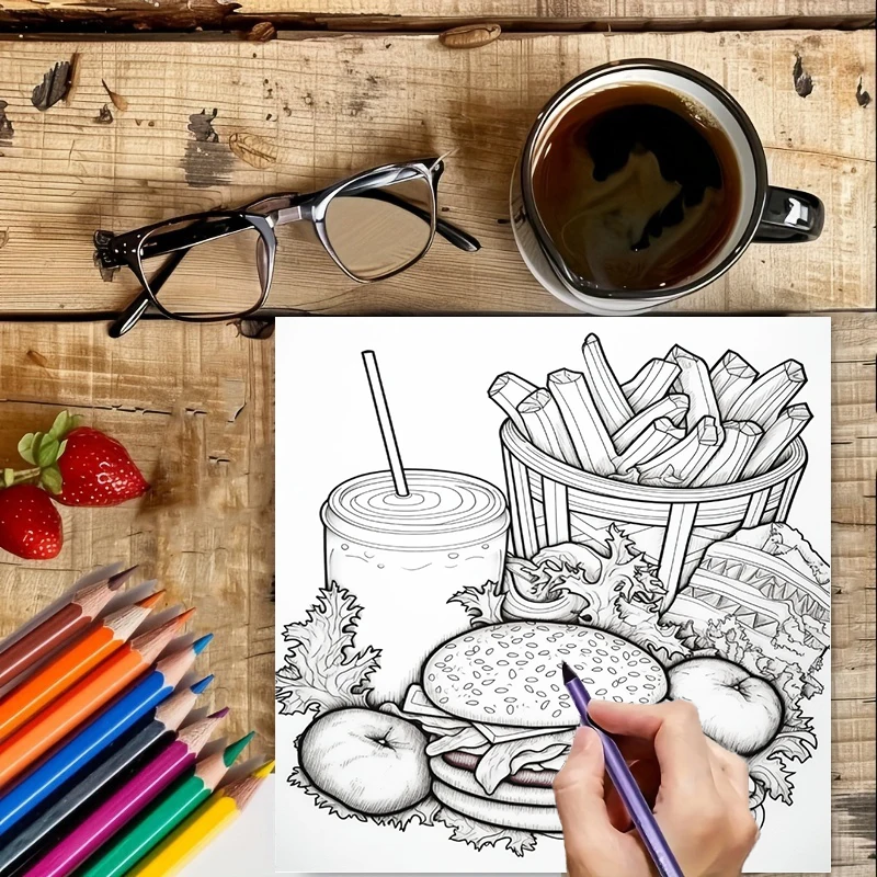 Fast Food Coloring Book for Ad - đánh giá và giá Food And Snacks Coloring Book